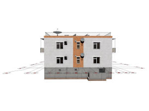 3D общий вид дома и координатные оси