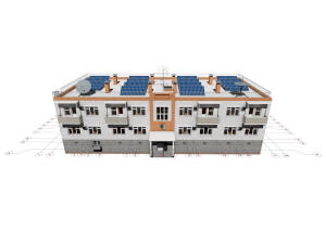 3D общий вид дома и координатные оси