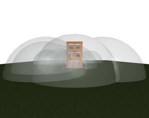 Зона действия наружных пожарных гидрантов