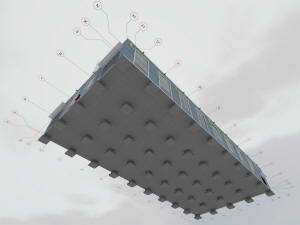 3D вид фундамента производственного здания