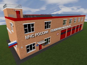 Готовый проект 2-х этажного пожарного депо на 5 автомашин