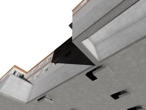3D фрагмент вида фундамента гаража