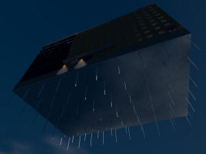Многоэтажный паркинг - 3D ночной вид снизу