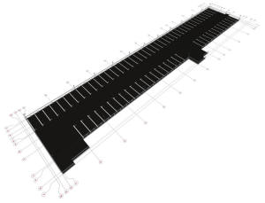 3D вид второго этажа паркинга