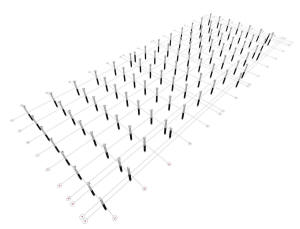 3D план колонн с вутами паркинга