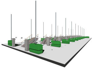 3D вид подполья паркинга