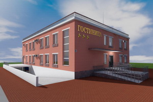 Проект трехэтажной гостиницы на 12 номеров с подземным паркингом