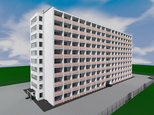 Готовый проект сейсмостойкой десятиэтажной гостиницы
