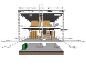 3D вид каркаса дома