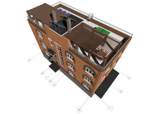 3D вид крыши дома