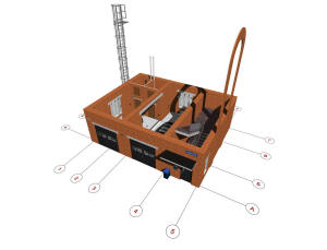 3D вид первого этажа дома