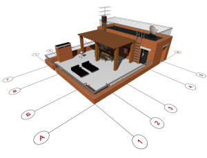 3D вид надстройки на крыше дома