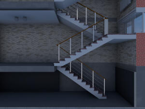 Лестница четырехэтажного четырехподъездного многоквартирного дома