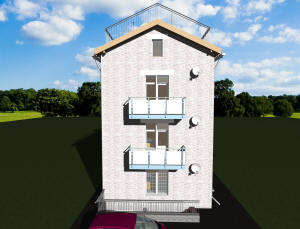 Архитектурный проект трехэтажного одноподъездного жилого дома на 6 квартир