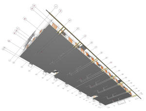 План первого этажа многоквартирного дома - вид снизу
