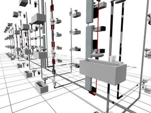 Общий 3D вид коммуникаций дома