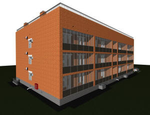 Архитектурный проект одноподъездного трехэтажного дома на 24 квартиры с техническим этажом (чердаком)