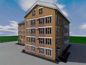 Проект сейсмостойкого одноподъездного четырехэтажного дома на 19 квартир