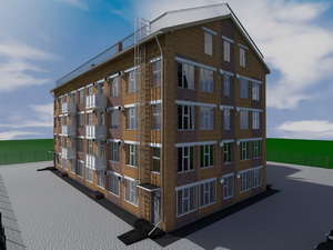 Проект сейсмостойкого одноподъездного четырехэтажного дома 19 квартир