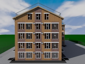 Проект сейсмостойкого одноподъездного четырехэтажного дома 19 квартир
