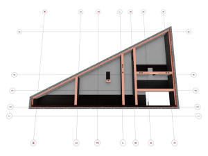 План технического этажа треугольного дома