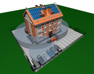 Радиусы разворота спецтехники и схема парковки на участке трехэтажного дома