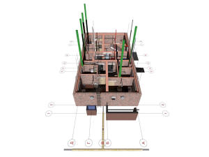 План первого этажа трехэтажного дома