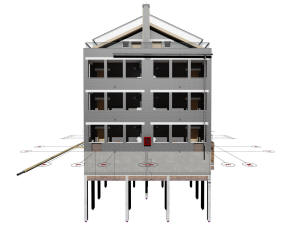 Трехэтажный сейсмоустойчивый многоквартирный дом