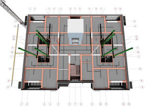 План подвесных потолков первого этажа трехэтажного дома