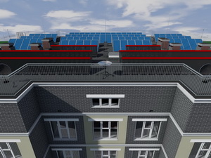 Проект сейсмостойкого одноподъездного трехэтажного дома на 12 квартир - фрагмент крыши