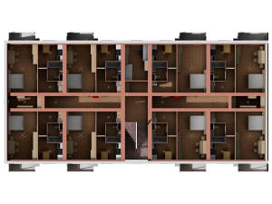 3D план этажа секции дома