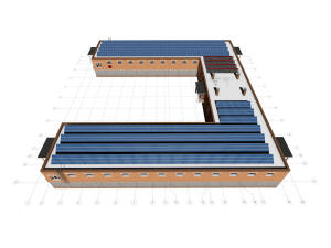 3D общий вид конюшни