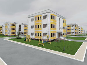 3D вид застройки поселка