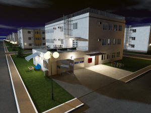 Ночной 3D вид поселка