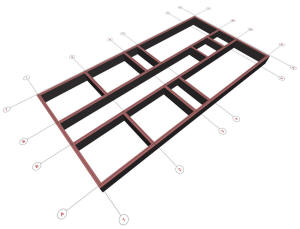 3D вид подполья супермаркета