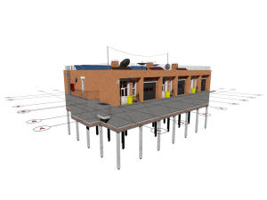 Архитектурный проект одноэтажного таунхауса галерейного типа с гаражами