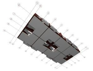 План второго этажа таунхауса - вид снизу