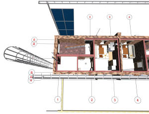 План санузла первого этажа таунхауса