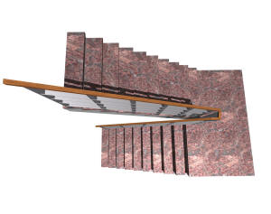 Железобетонная лестница для здания с высотой этажа 3,3 м.