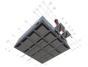 3D вид фундамента одноэтажной котельни завода