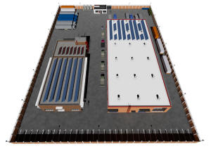 3D вид проекта заводского комплекса