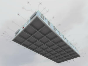 3D вид фундамента производственного здания