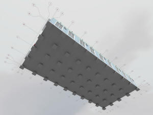 3D вид фундамента производственного здания