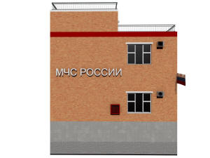 Пожарное депо на 5 автомашин - боковой фасад