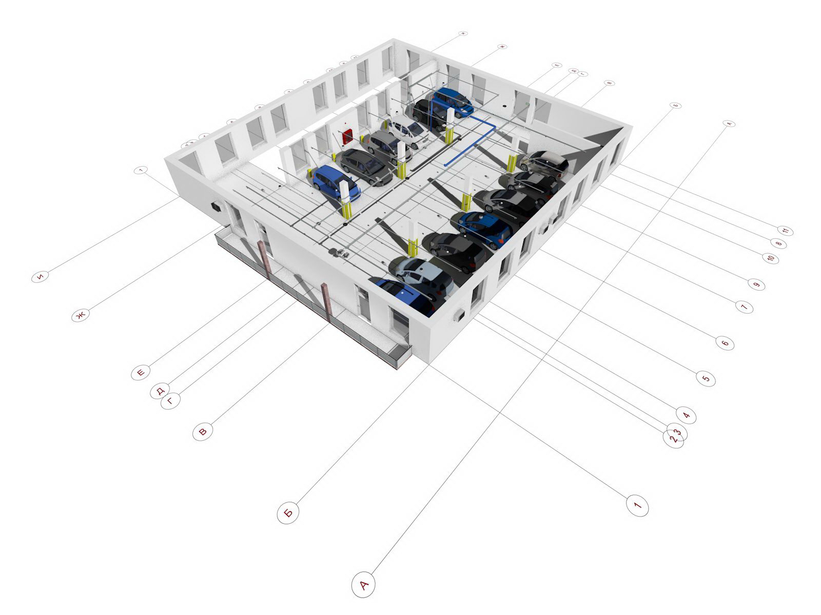 Visio план парковки