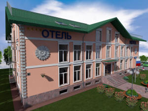 Главный фасад гостиницы