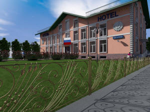 Ограда гостиницы