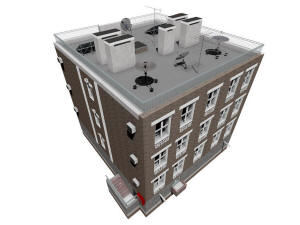Общий 3D вид крыши дома