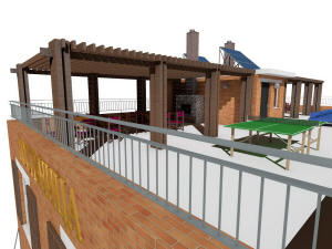 3D вид крыши гостиницы
