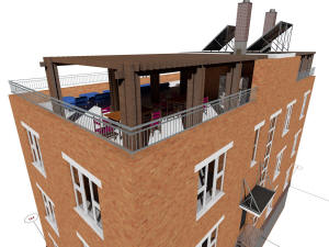 3D вид крыши гостиницы